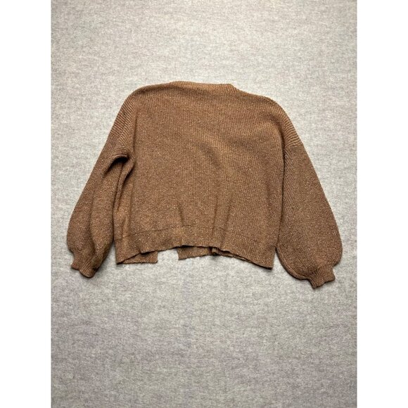 Kerisma Brown Balloon Sleeve Knit Angola Blend Sweater Size Medium/Large - Picture 6 of 9